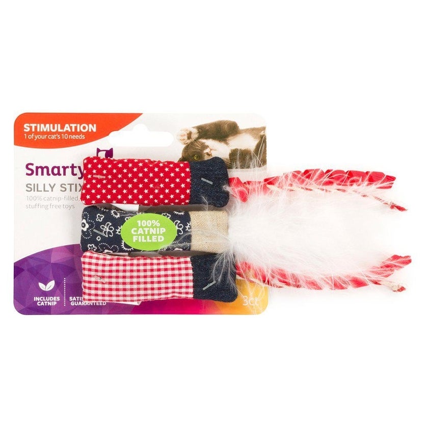 Smartykat Silly stix 3stk m. catnip