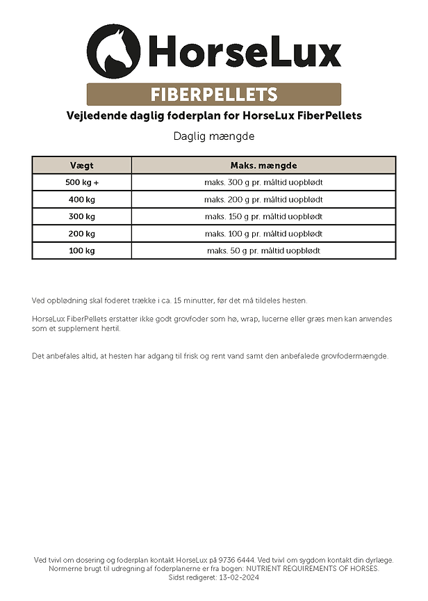 HorseLux Fiber pellets 29538 Sæk 15 kg