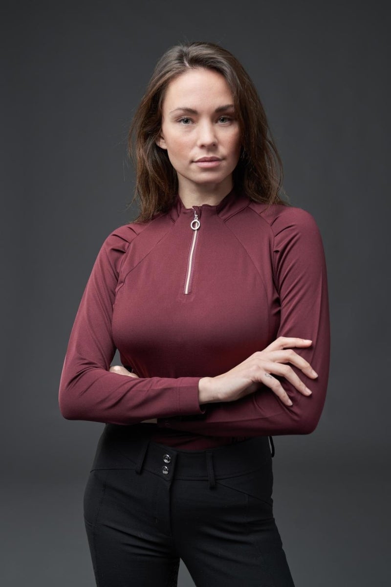 Jemma langærmet half-zip t-shirt EQ